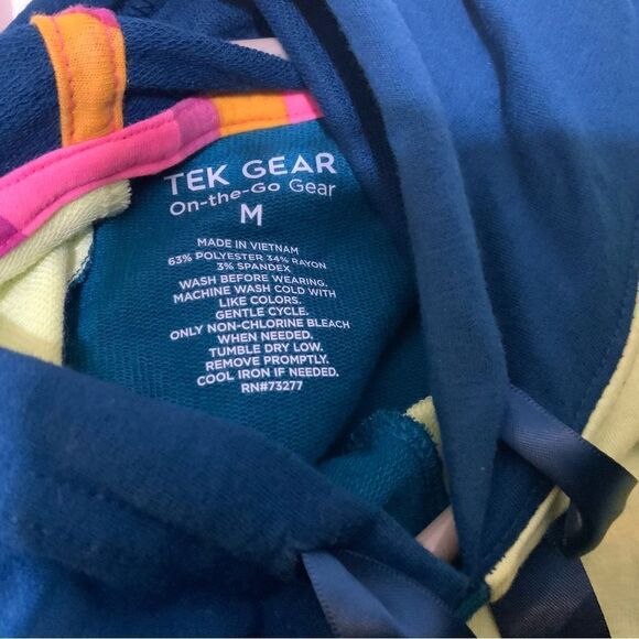 NWT Tek Gera Women's On the Go Active Hoodie Teal and Yellow Size medium - Picture 7 of 8